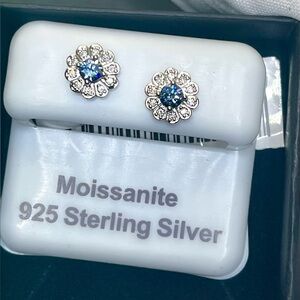 🆕 Luxury Moissanite Flower Earrings .5ct wt sterling silver